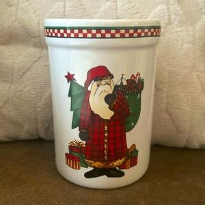 Vintage Debbie Mumm Magic of Santa  Utensil Holder